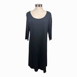 Eileen Fisher Black T-Shirt‎ Dress Size Large